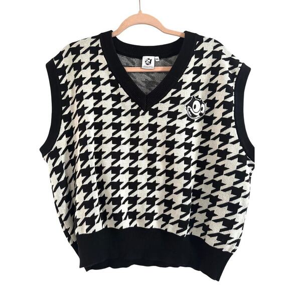 UNIVRS Felix The Cat Black White Houndstooth Vest Universal Orlando - Sz 2X - Picture 1 of 6